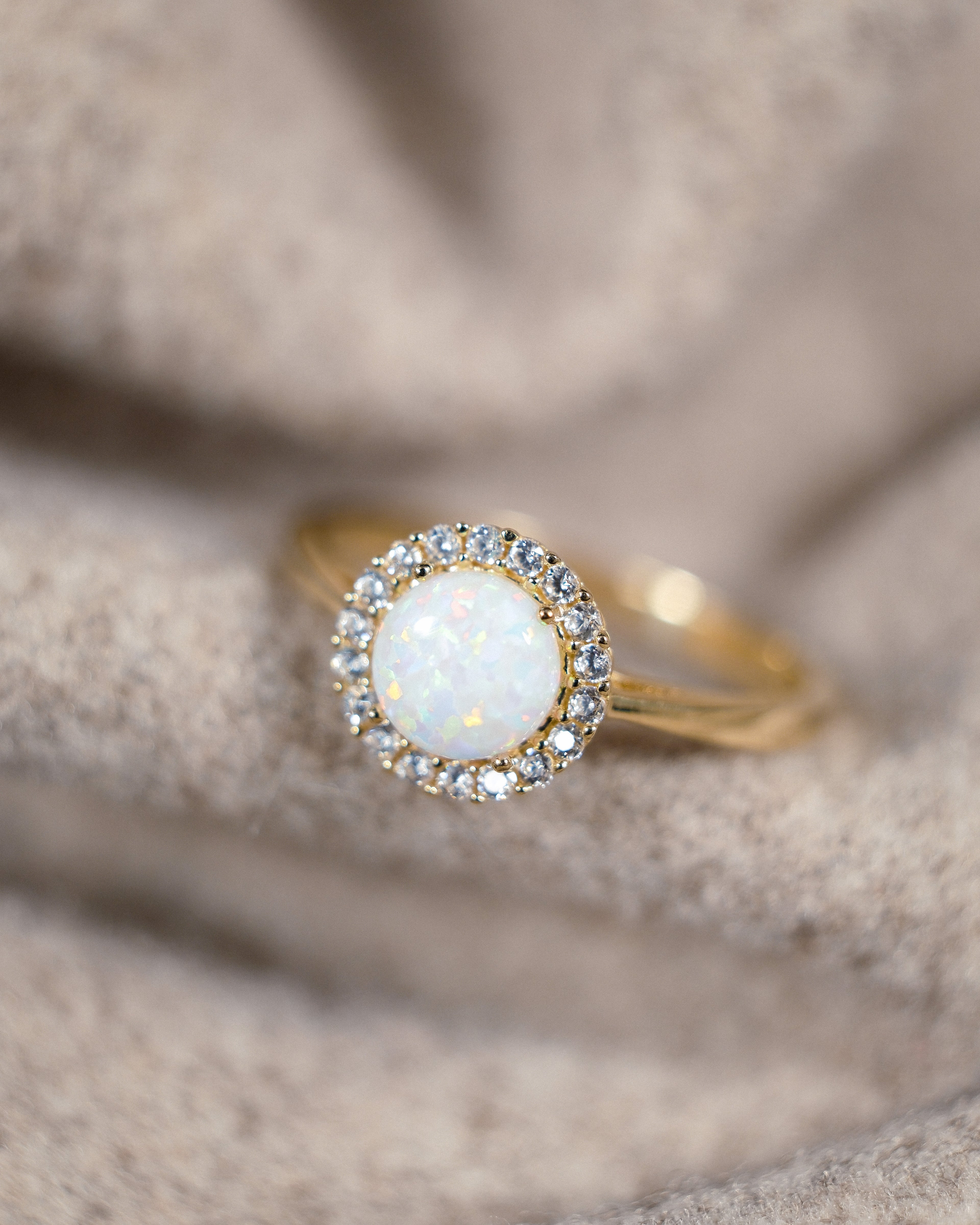 Maelys • Vintage Opaal & Zirkoon Cluster Ring