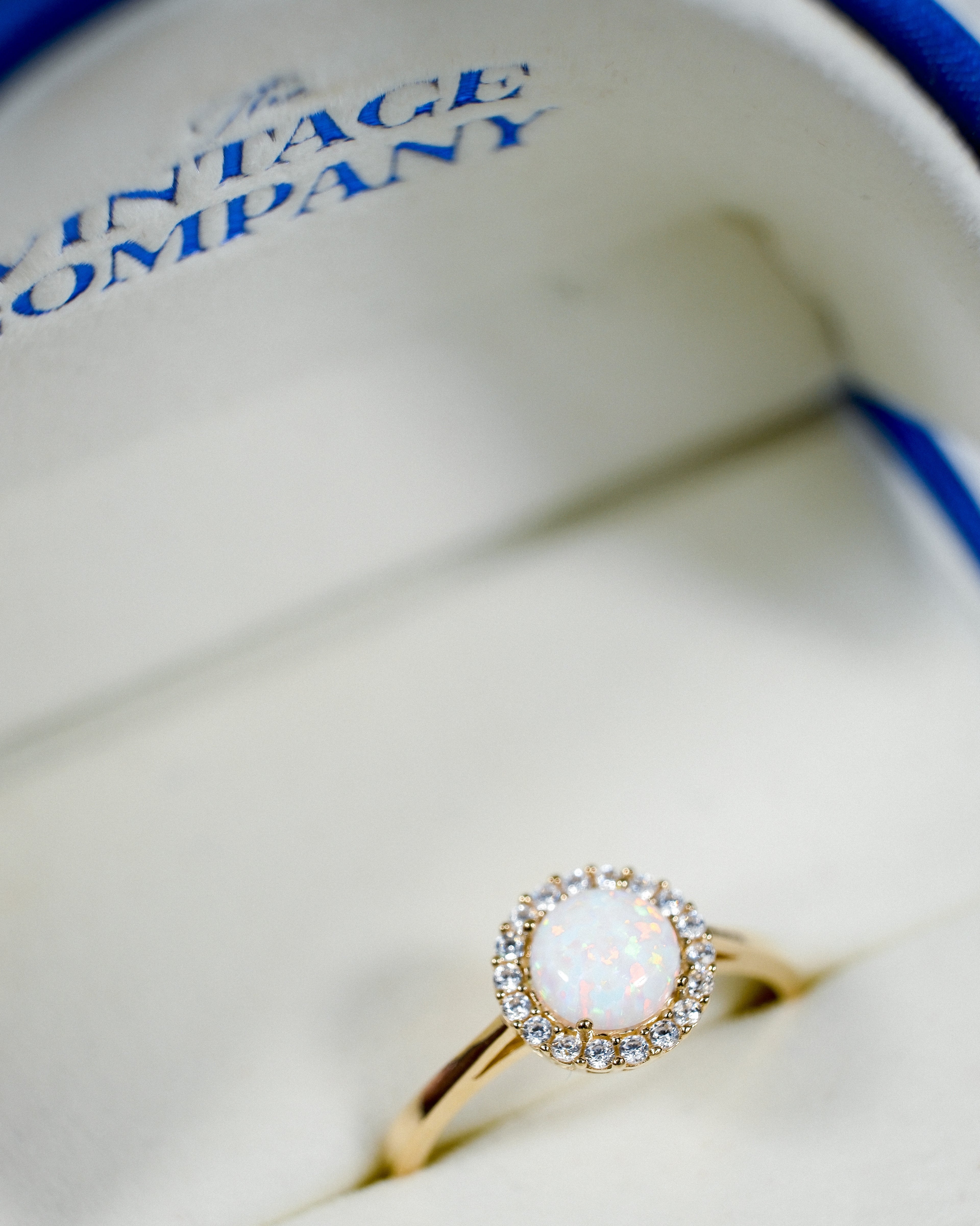 Maelys • Vintage Opaal & Zirkoon Cluster Ring