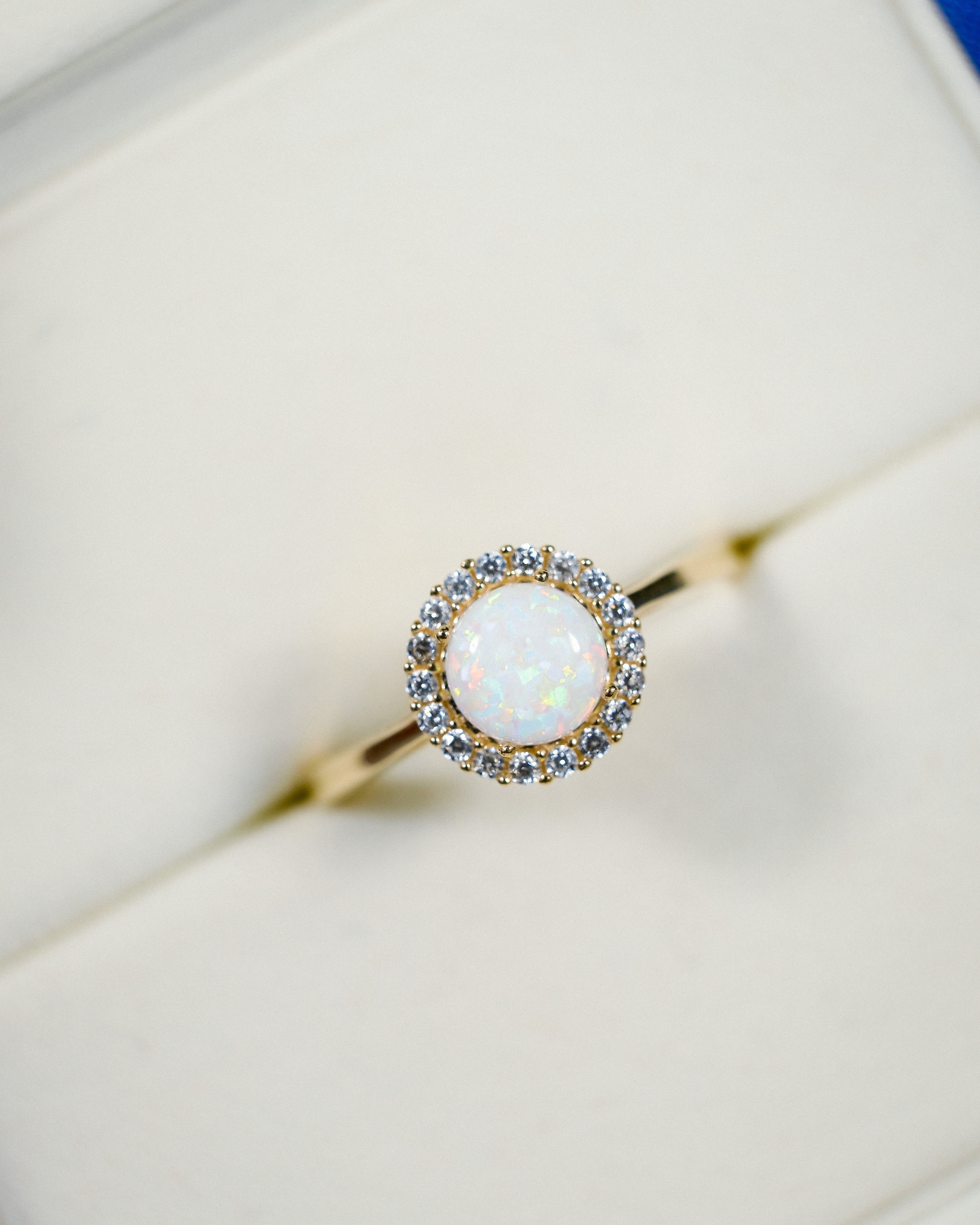 Maelys • Vintage Opaal & Zirkoon Cluster Ring
