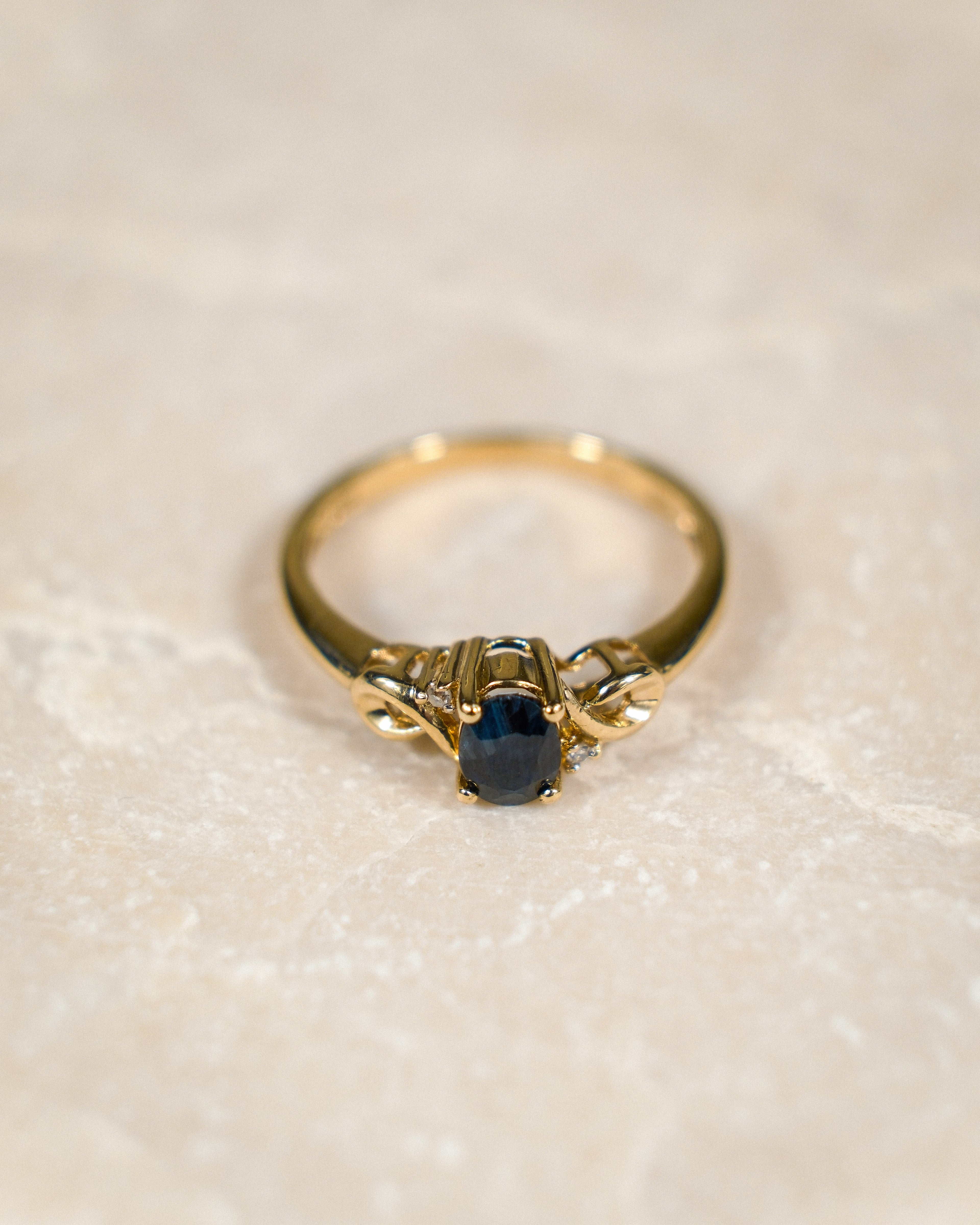 Melisande • Vintage Saffier & Diamant Dress Ring