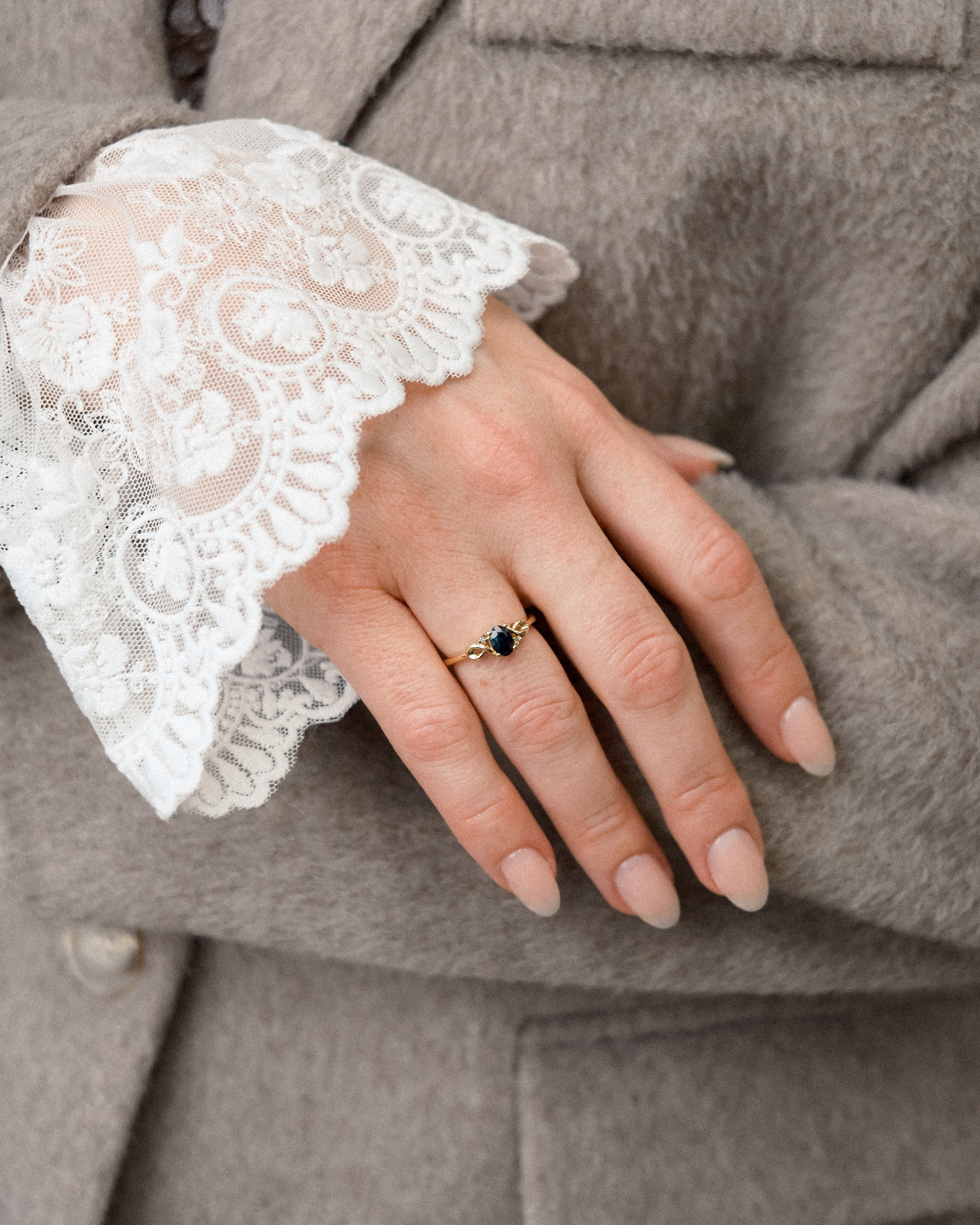 Melisande • Vintage Saffier & Diamant Dress Ring
