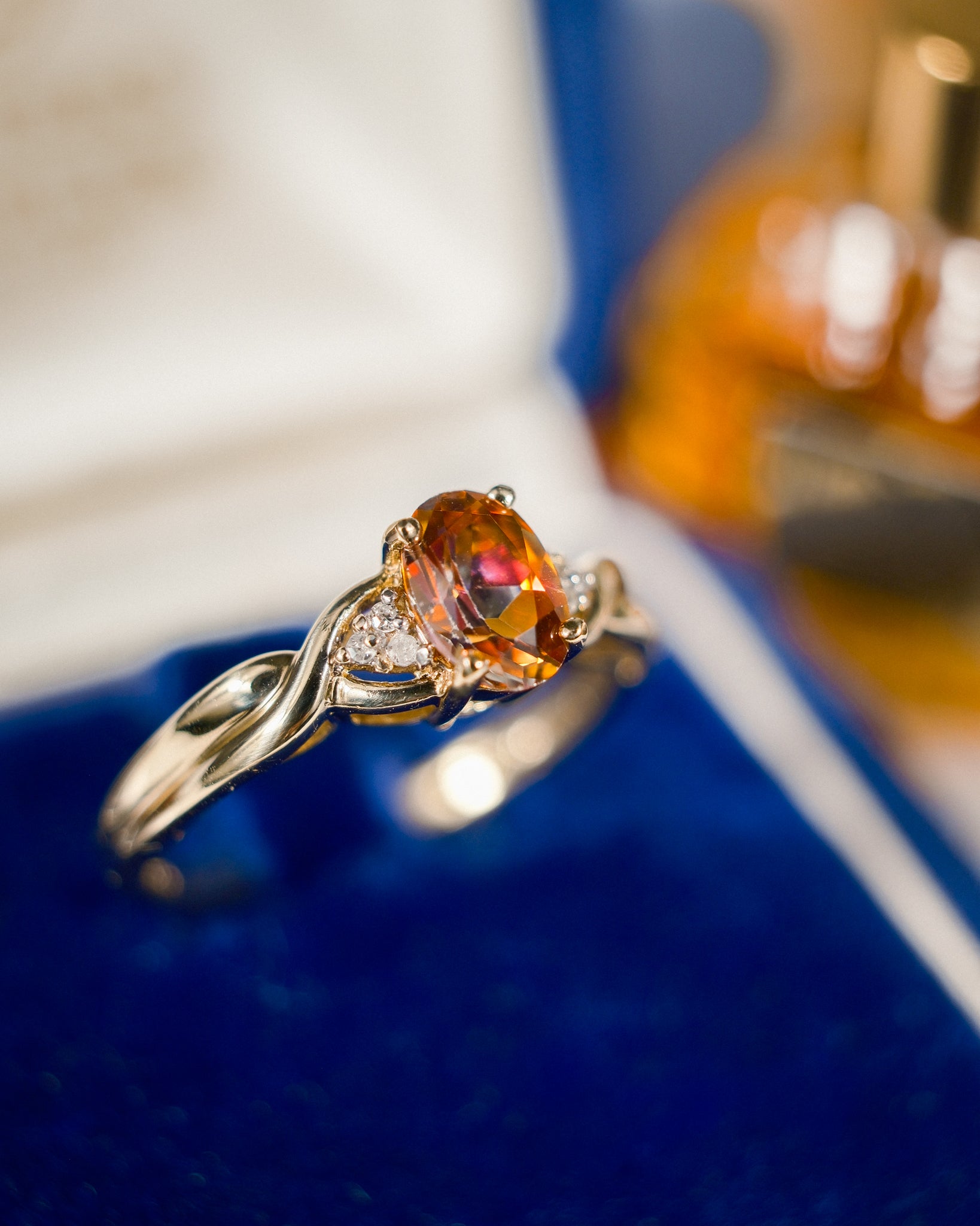 Mirelle • Vintage Topaas & Diamant Cluster