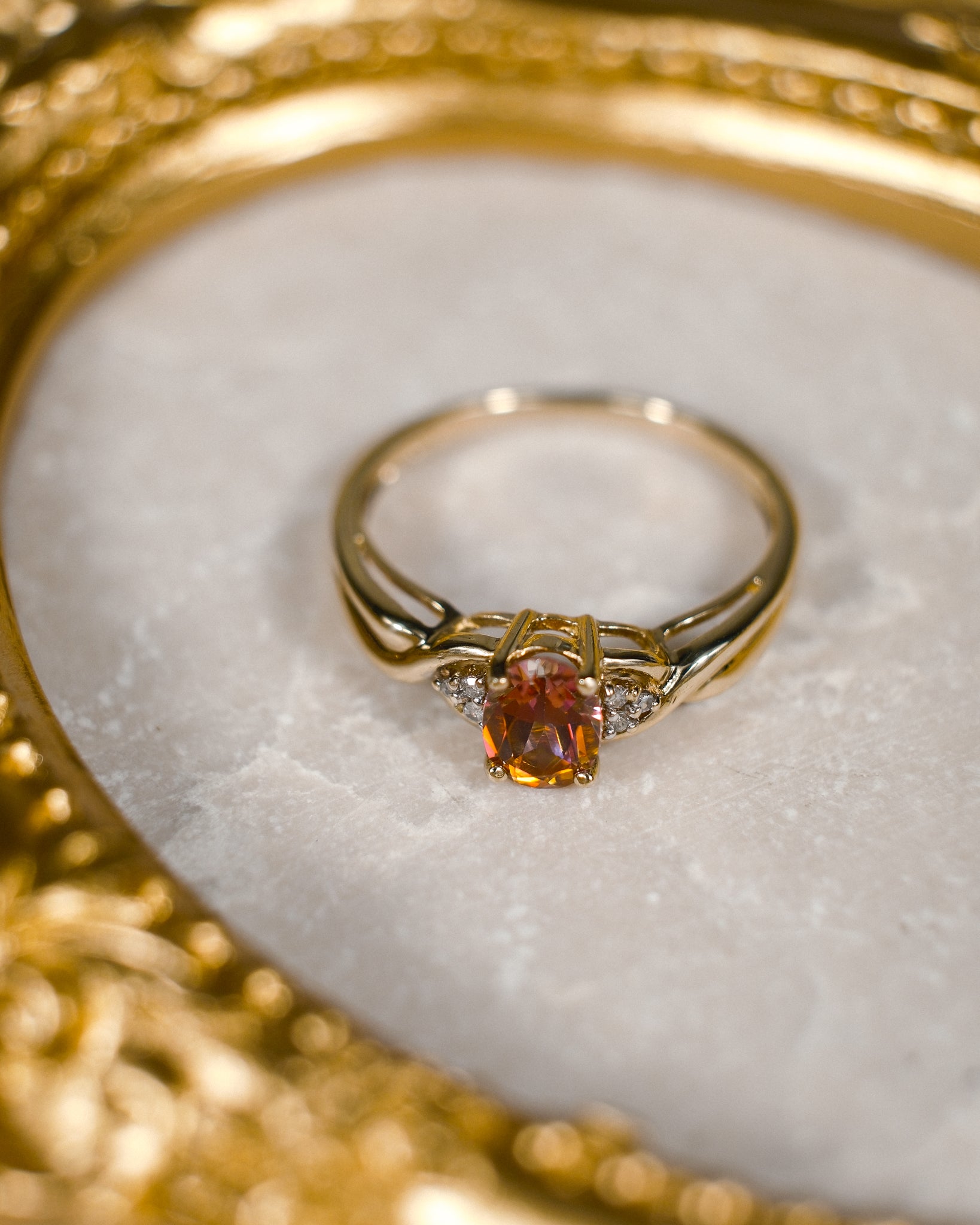 Mirelle • Vintage Topaas & Diamant Cluster