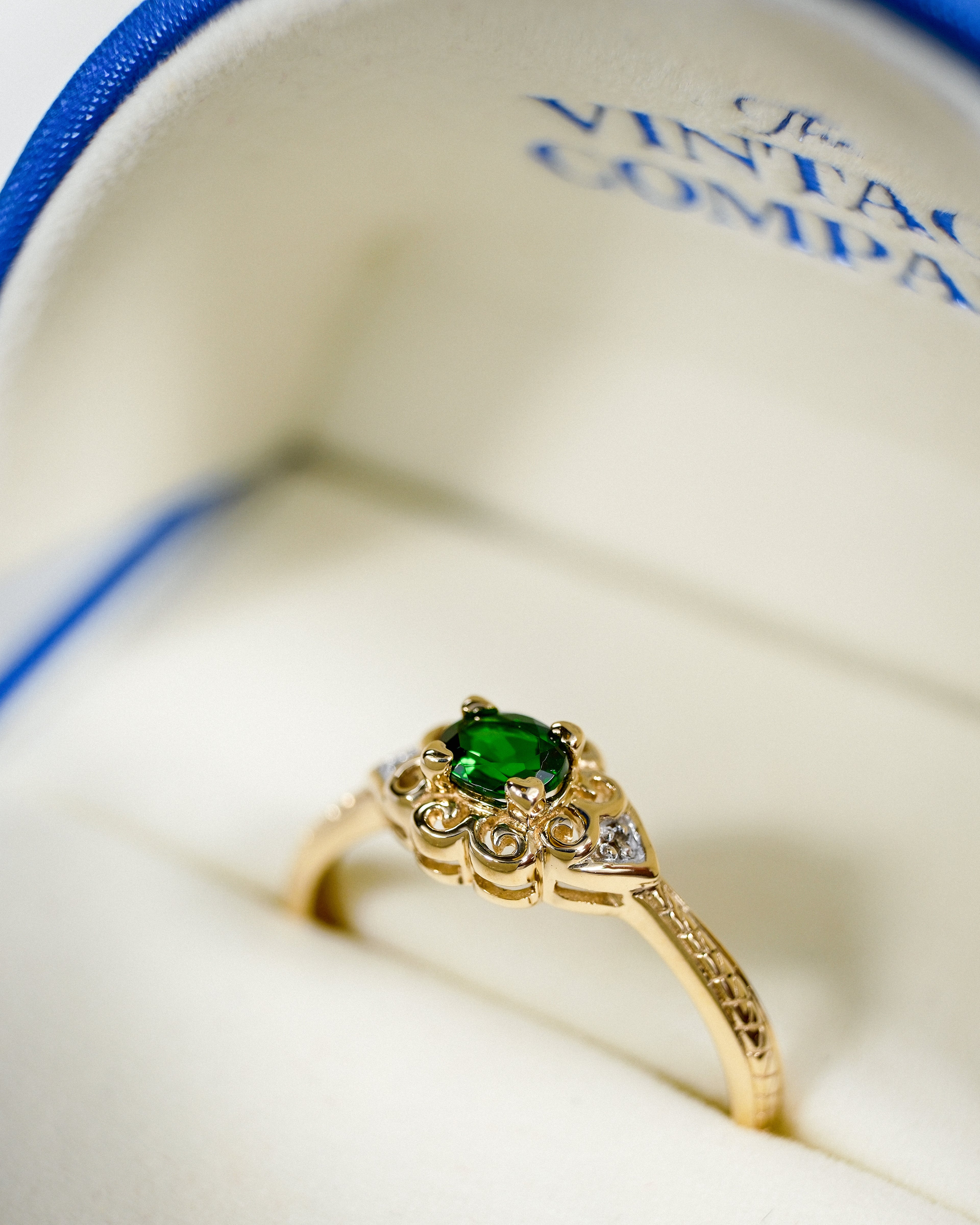 Rosanne • Vintage Diopsiet & Diamant Cluster Ring