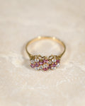 Rubina • Vintage Robijn & Zirkonia Cluster Ring