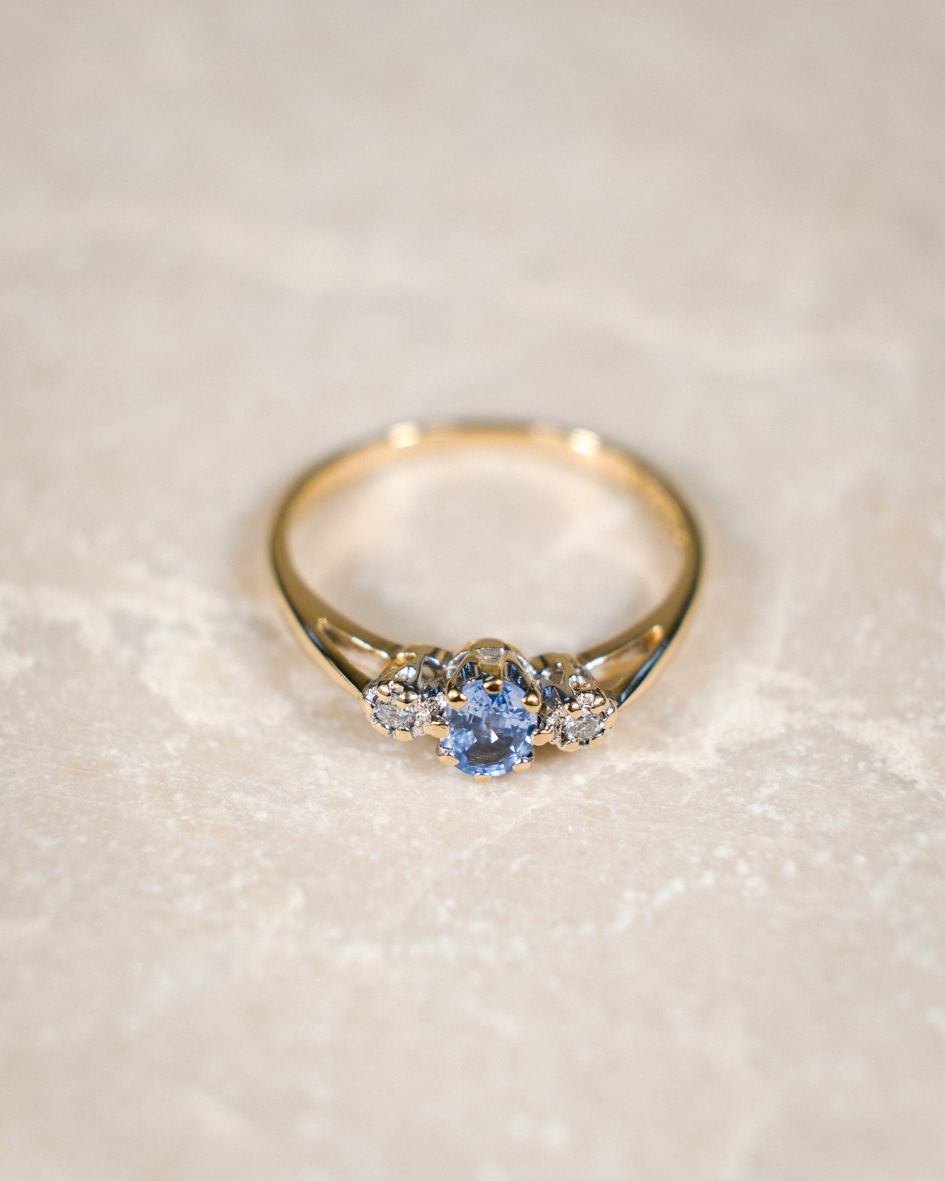 Solene • Vintage Saffier & Diamant Dress Ring