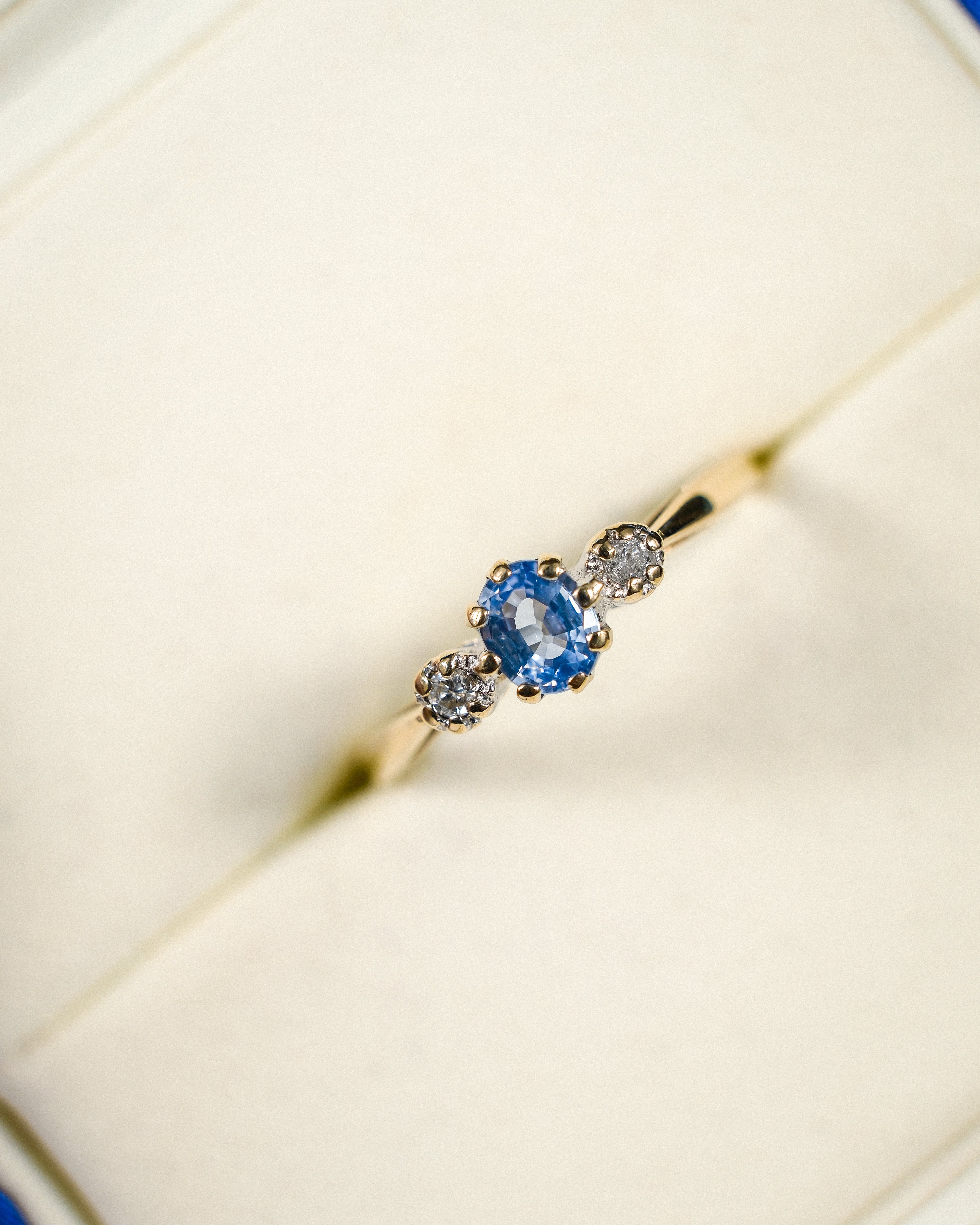 Solene • Vintage Saffier & Diamant Dress Ring