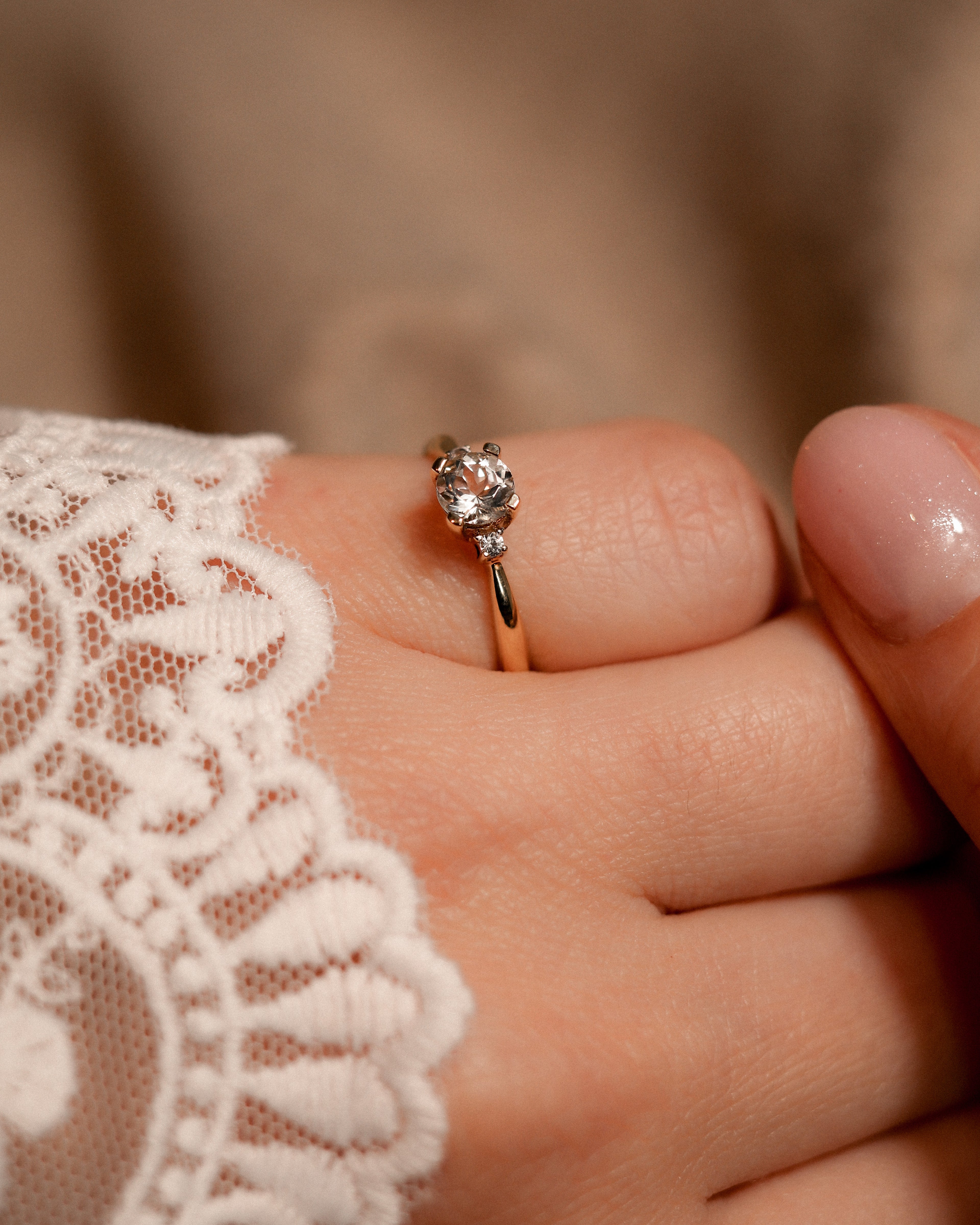 Valentine • Vintage Topaas & Diamant Dress Ring