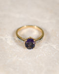 Violette • Vintage Blauwe Kwarts & Diamant Dress Ring