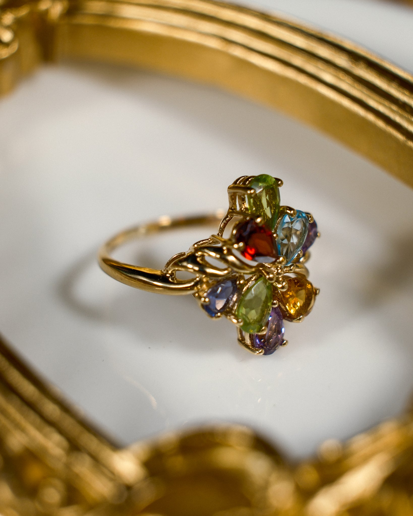 Theodora • Vintage Multi Gemstone Cluster