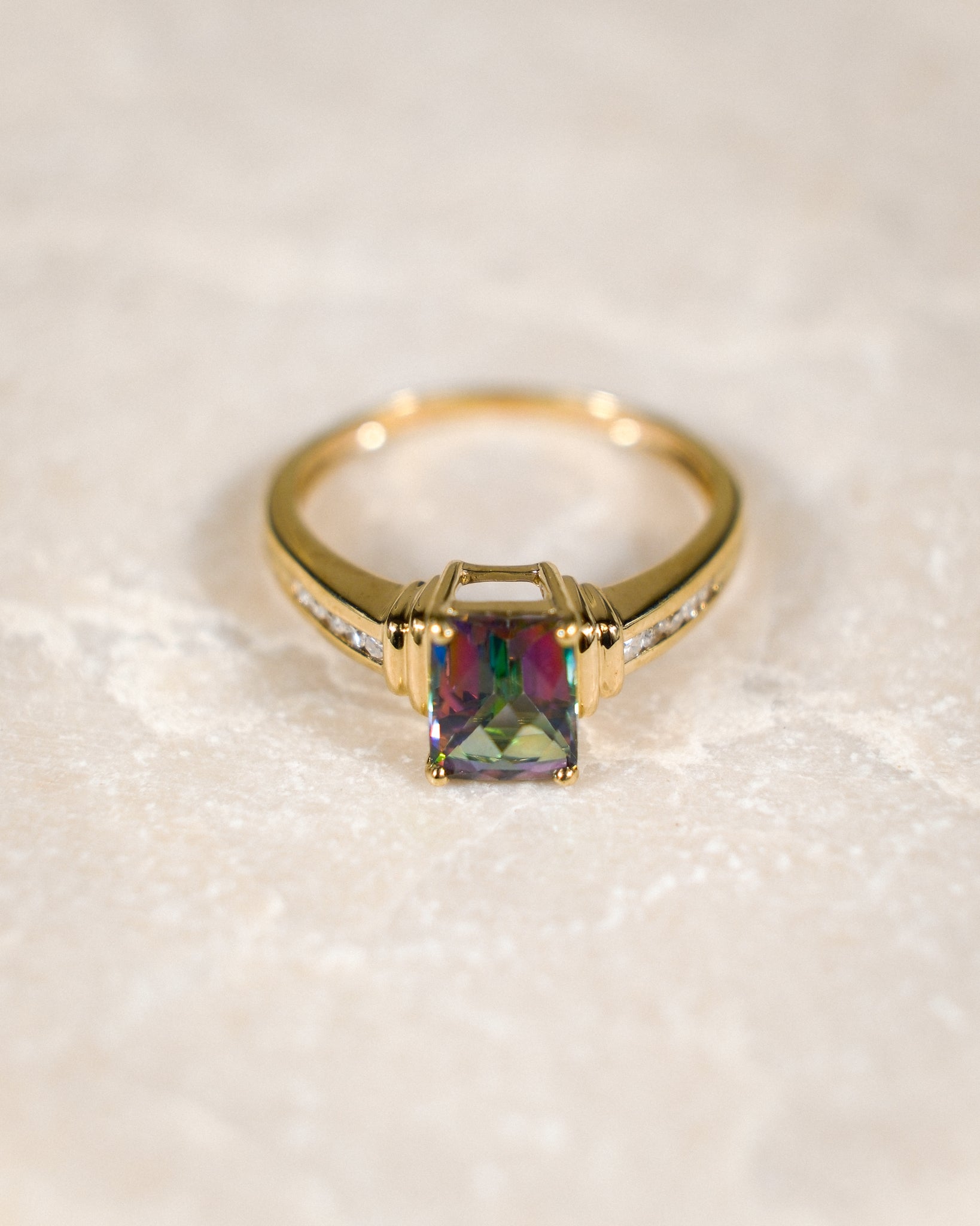 Ornella • Vintage Mystic Topaas & Diamant Cluster