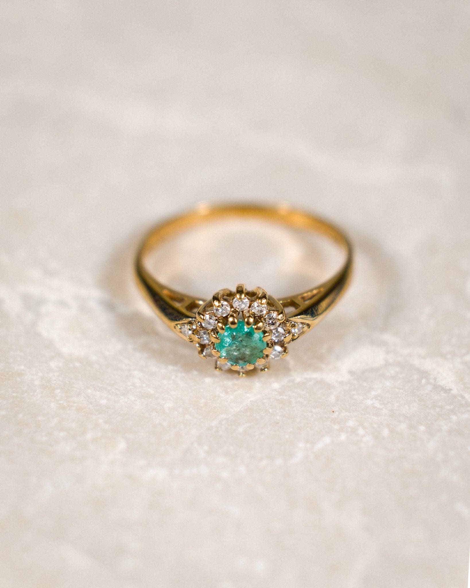 Inès • Vintage Smaragd & Diamant Cluster