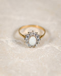 Marcella • Vintage Opaal & Zirkonia Cluster Ring