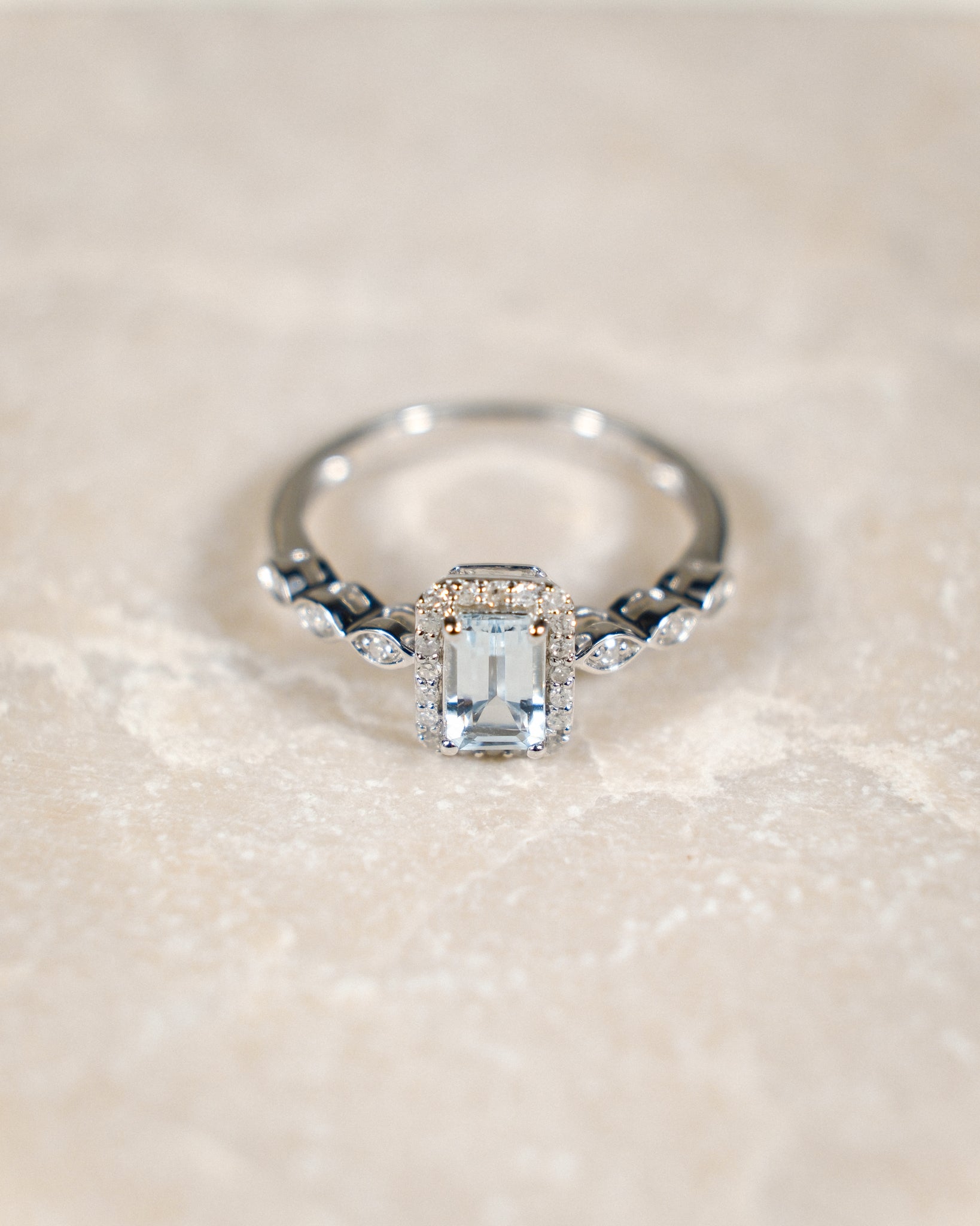 Bianca • Vintage Aquamarijn & Diamant Cluster