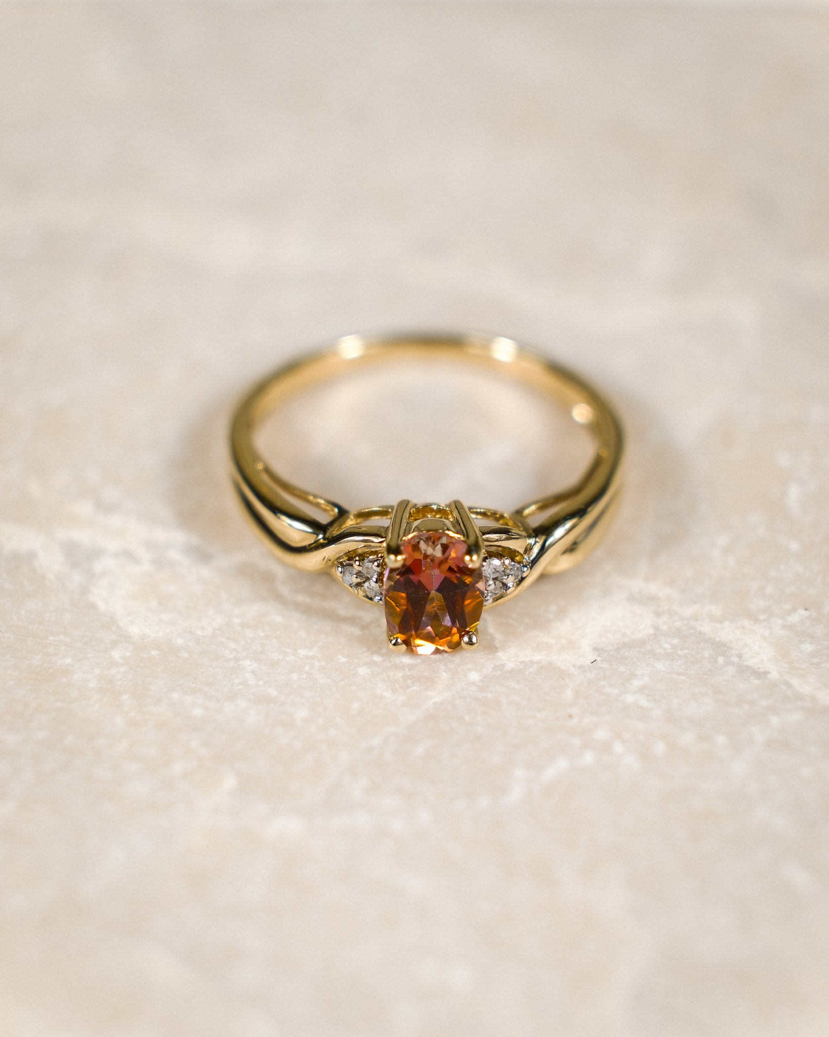 Mirelle • Vintage Topaas & Diamant Cluster