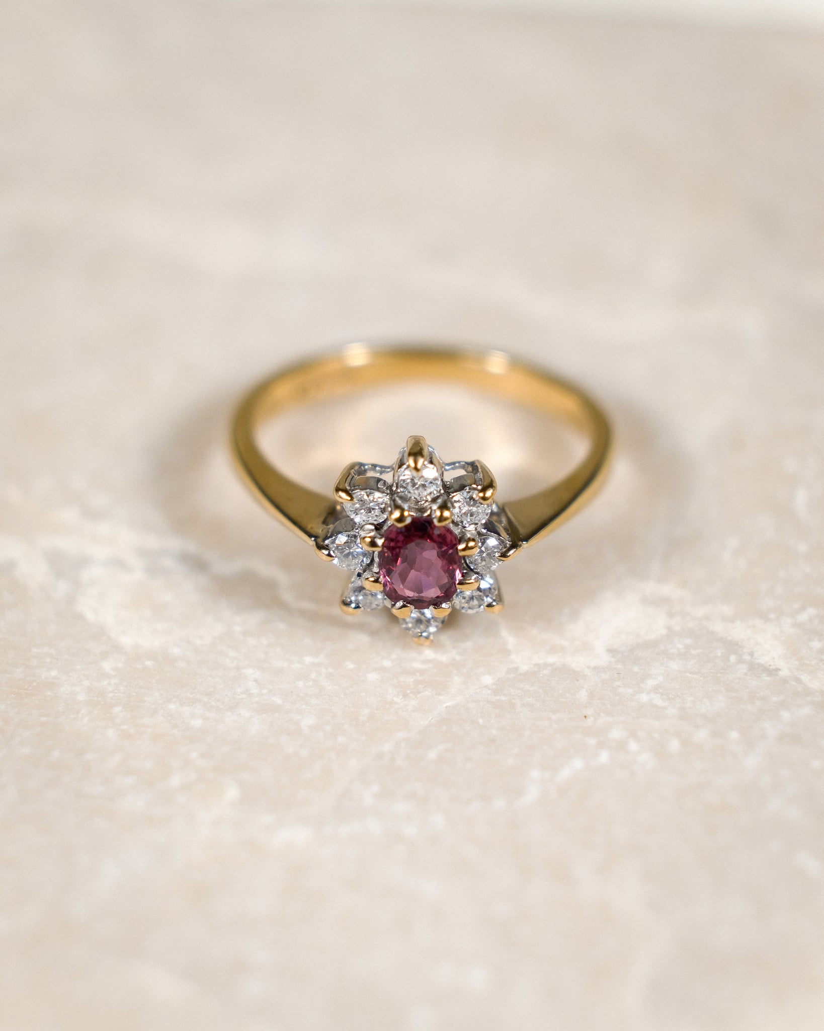 Fiorenza • Vintage Robijn & Diamant Cluster