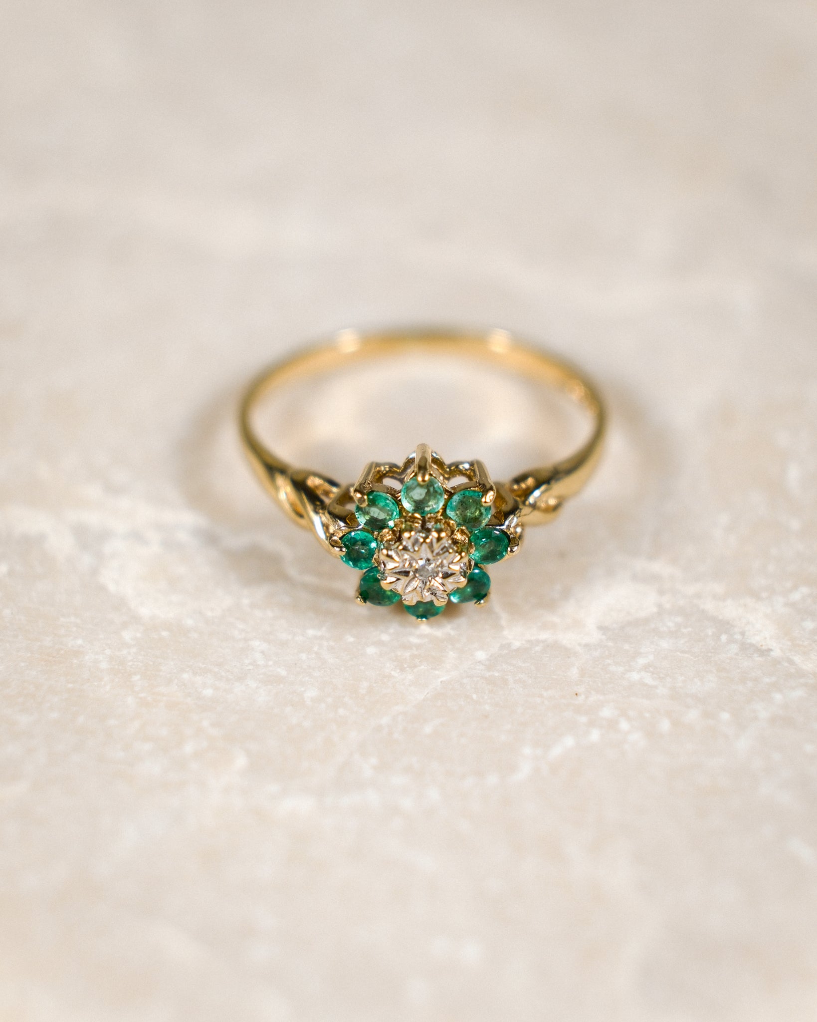 Calandra • Vintage Smaragd & Diamant Cluster