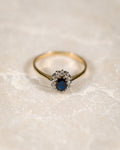 Renée • Vintage Saffier & Diamant Cluster Ring